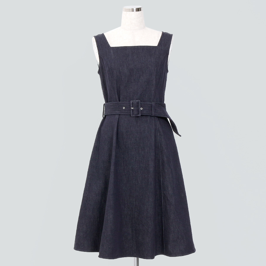 フォクシーニューヨーク Dress 41002 ワンピース 38 ネイビー デニム フレア