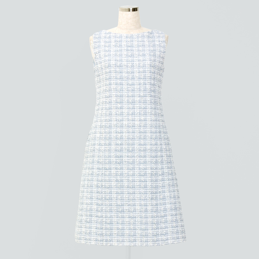 フォクシーブティック Dress Victoria 40543 ワンピース 38 ブルー ツイード