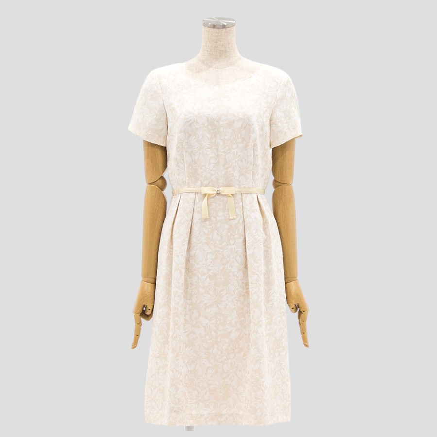 エムズグレイシー ゴブラン調スカート　ジャガード ピンク　ホワイトピンクと白の色合い