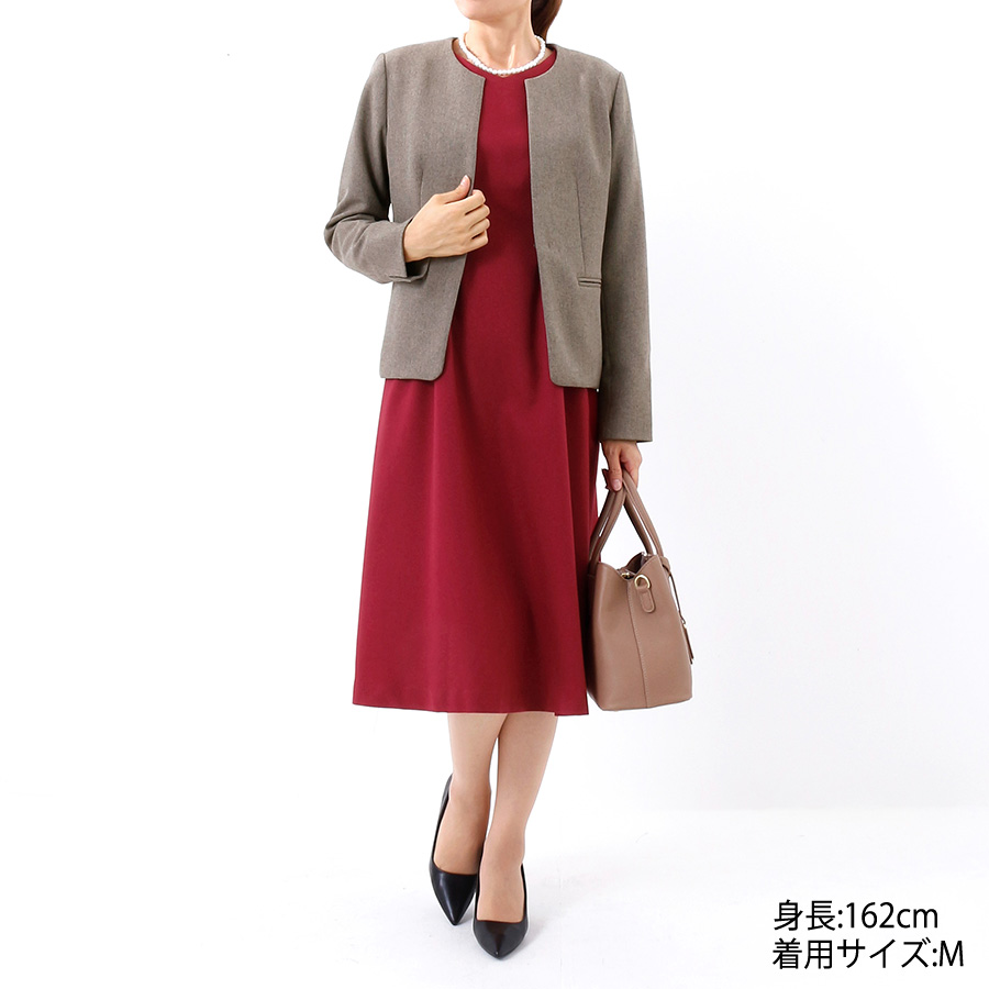 グレシアウォームウエストタックワンピース(Mサイズ / ボルドー / Karl Park Lane(カール パークレーン))