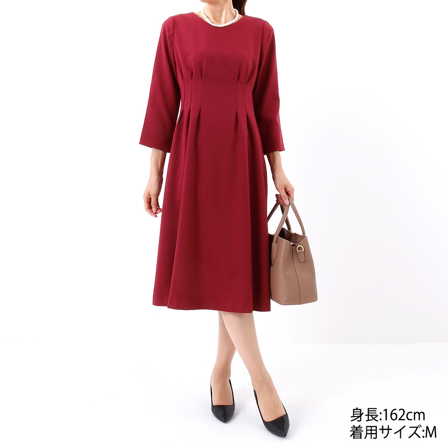 グレシアウォームウエストタックワンピース(Mサイズ / ボルドー / Karl Park Lane(カール パークレーン))